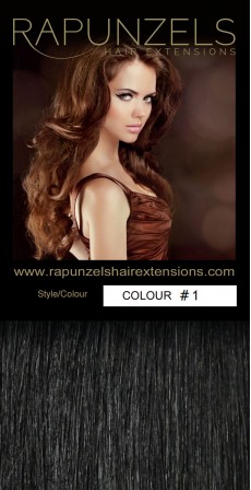 100 Gram 20" Clip In Hair Extensions Colour #1 Jet Black (7 p/c Full Head)